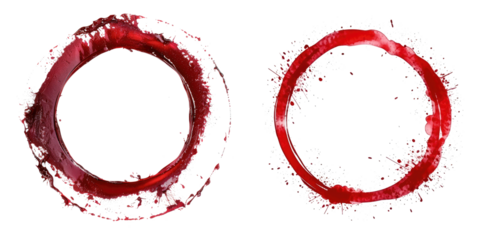 red watercolor stain ring isolated