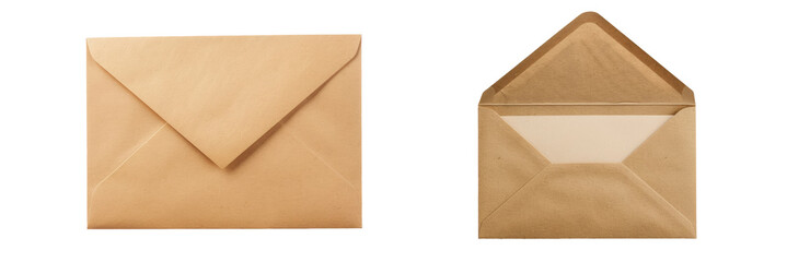 brown letter isolated on white or transparent png