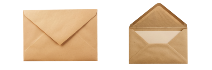 brown letter isolated on white or transparent png