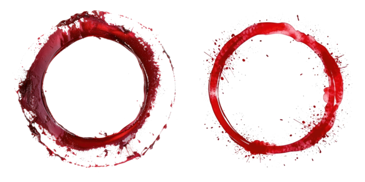 red watercolor stain ring isolated