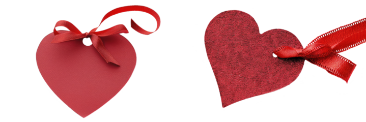 gift tag heart shape isolated on white or transparent png