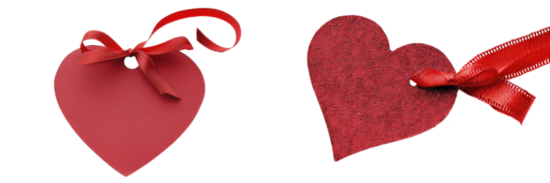 gift tag heart shape isolated on white or transparent png - Powered by Adobe