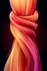 Translucent ribbons intertwined in an abstract composition, made in multi-colored shades.