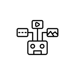 Virtual assistant outline icons, accounting minimalist vector illustration ,simple transparent graphic element .Isolated on white background