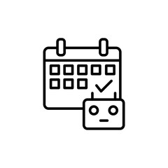 Virtual assistant outline icons, accounting minimalist vector illustration ,simple transparent graphic element .Isolated on white background