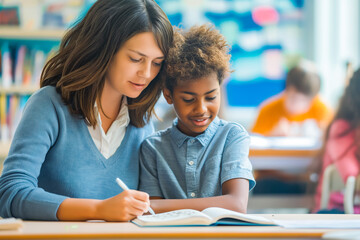 A teacher guiding a student through a critical thinking puzzle.