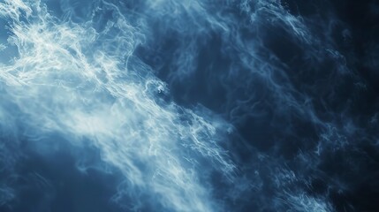 Fototapeta premium Close-up of noctilucent clouds, dappled sunlight, wispy and glowing with a faint bluish tint.