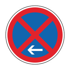 Obraz premium Absolutes Halteverbot links Schild Vektor