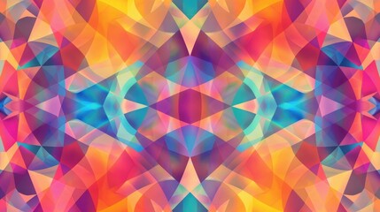 A vibrant and dynamic geometric seamless pattern with a multi colored abstract background