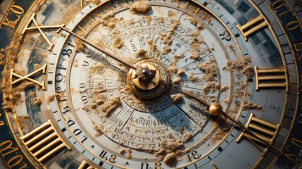 Obraz premium old clock in roman digits