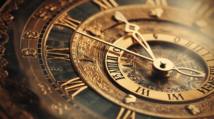 Fototapeta premium old clock in roman digits