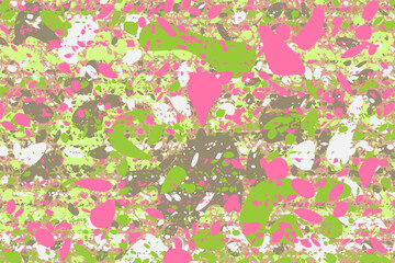 ランダムの図形が並んだカラフルなペンキのような背景イラスト