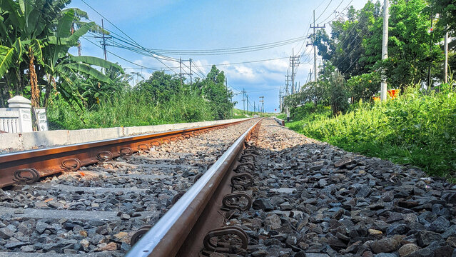 railway tracks in the countryside