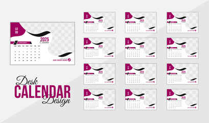 Professional Desk Calendar Design Template, Creative vector design.