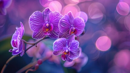 Purple wild flowers in macro photography resembling purple orchids © TheWaterMeloonProjec