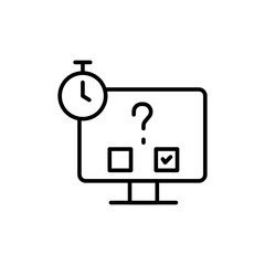 Online quiz outline icons, minimalist vector illustration ,simple transparent graphic element .Isolated on white background