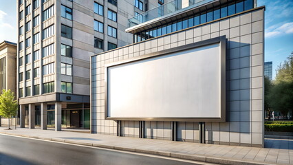 Obraz premium Billboard sign mockup in the urban environment, blank space to display. Copy space