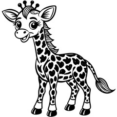 small giraffe illustration, cartoon giraffe