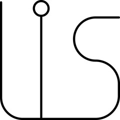 LIS initial letter monogram logo
