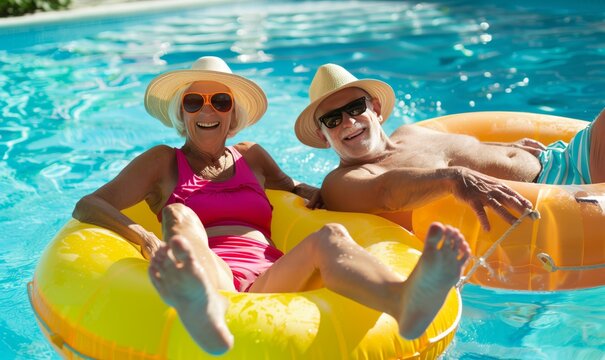 Sunny day fun in the pool