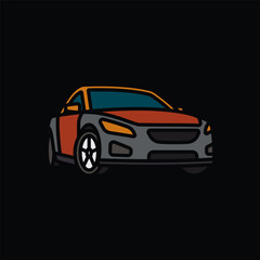 Original vector illustration. A passenger car. A contour icon.