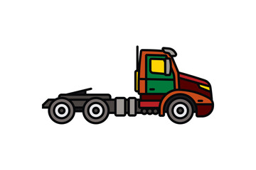 Original vector illustration. A large truck. A contour icon.
