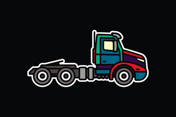 Original vector illustration. A large truck. A contour icon.