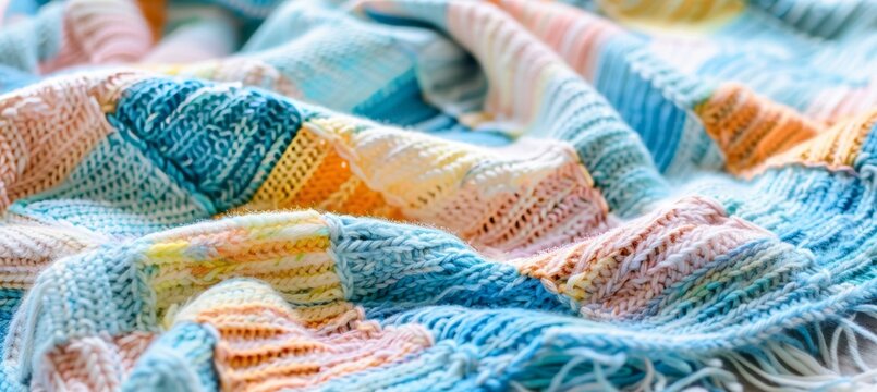 Handmade rainbow knit sweater with vibrant striped design in colorful and diverse hues