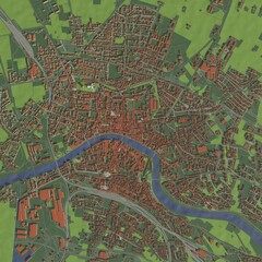 Obraz premium 3D illustration of city and urban in Pisa Italy