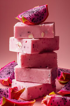 A bright and cheerful pink sweet nuga nena or dragon fruit