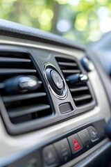 Naklejka premium Car dashboard airflow infographic vent positions, temperature control, air direction visualization