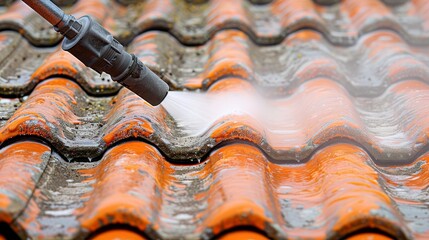 Optimal roof cleaning using a powerful high pressure cleaner for superior results