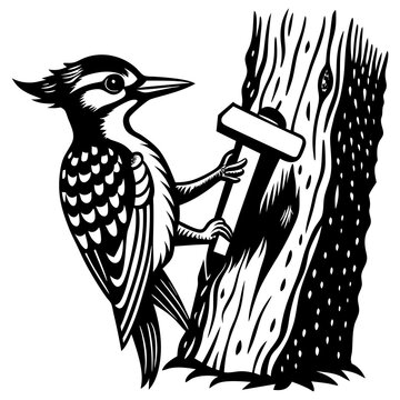 recommend clip art: bird on a tree silhouette vector illustration