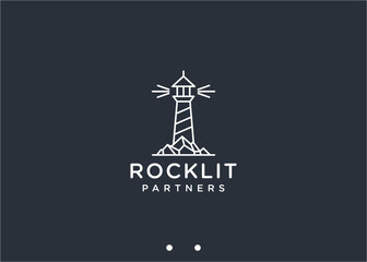 lighthouse logo design vector silhouette illustration