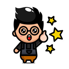 
illustration of a barista giving a star rating