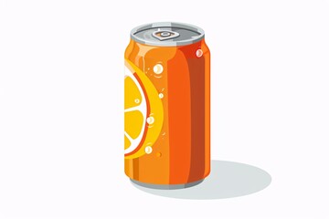 Energize with Cutely Designed 64-Bit Energy Drink - Illustration on White Background