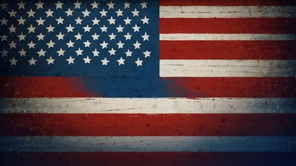 Fototapeta premium 4th of July Independence Day with national flag of United states. American flag and text on blue with stars background for independence day.