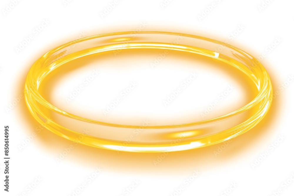 Wall mural light ring png yellow effect sticker, transparent background