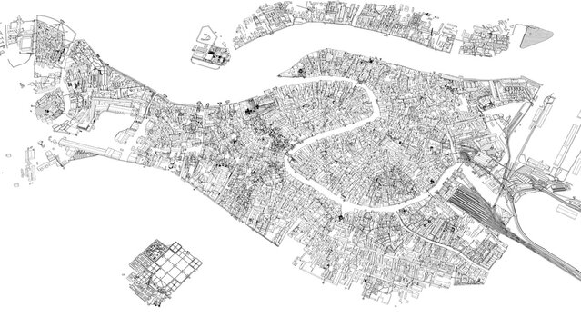 3D illustration of city and urban in Venice Italy