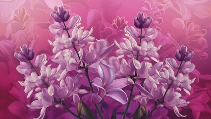 Obraz premium Blooming lilac flowers on pink background