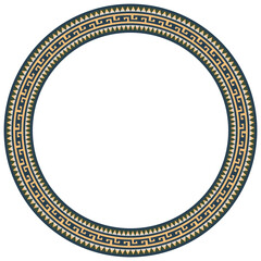 Vintage frame border ornament vector. Ethnic seamless round pattern. Mandala Floral Baroque. Classic antique ornate element. Decorative border for frame, textile, fabric, rug, tattoo, ceramic.