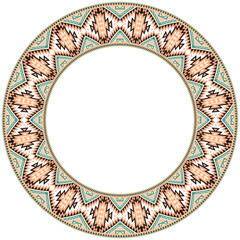 Vintage frame border ornament vector. Ethnic seamless round pattern. Mandala Floral Baroque. Classic antique ornate element. Decorative border for frame, textile, fabric, rug, tattoo, ceramic.