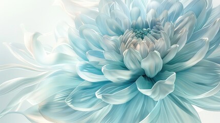 Obraz premium Stunning Fractal Image of Chrysanthemum Flower in Soft Pastel Colors, Perfect for Modern Digital Art and Nature-Inspired Designs