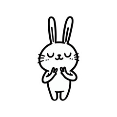 cute funny doodle rabbit hand drawn vector illustration template design