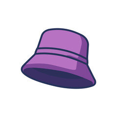 cute purple bucket hat travel outdoor vector illustration template design