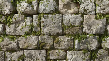Obraz premium Mossy Stone Wall Texture Background