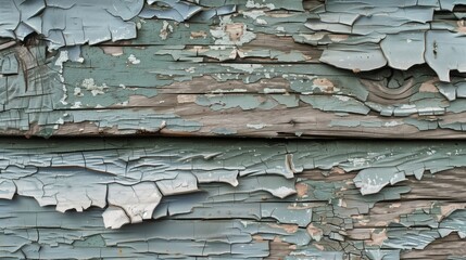 Vintage Wooden Texture with Peeling Paint in Blue and Grey