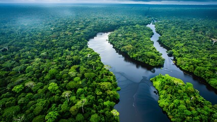 Obraz premium view of green river
