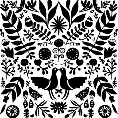 Obraz premium floral seamless pattern, pattern, flower pattern, geometric pattern, diagonal pattern, floral, flower, seamless, design, ornament, vector, decoration, art, wallpaper, leaf, illustration, black, style,