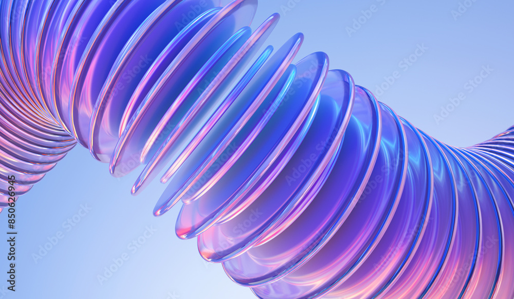 Fototapete glass shapes dynamic background. 3d rendering.